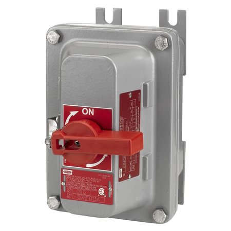 HUBBELL WIRING DEVICE-KELLEMS Disconnect Switches, Non Fused, Hazardous Location, 30A 600V AC, 3-Pole with Aux Contact HBLB7NFD13AA